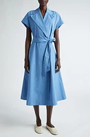 Lafayette 148 New York Belted Organic Cotton Poplin Wrap Dress at Nordstrom,