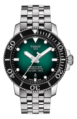 Tissot Seastar 1000 Powermatic Bracelet Watch, 43mm in Green Gradient at Nordstrom