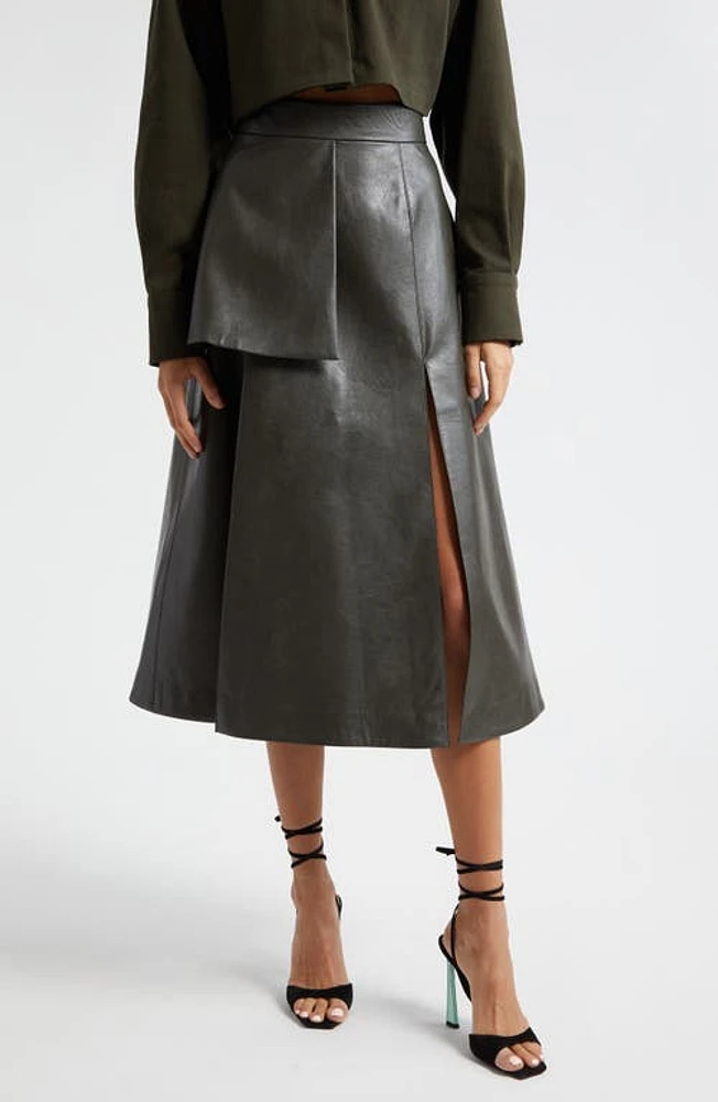 ISRAELLA KOBLA Konate Faux Leather Skirt Army at Nordstrom,