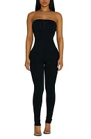 Naked Wardrobe Tube Tight Strapless Jumpsuit Black at Nordstrom,