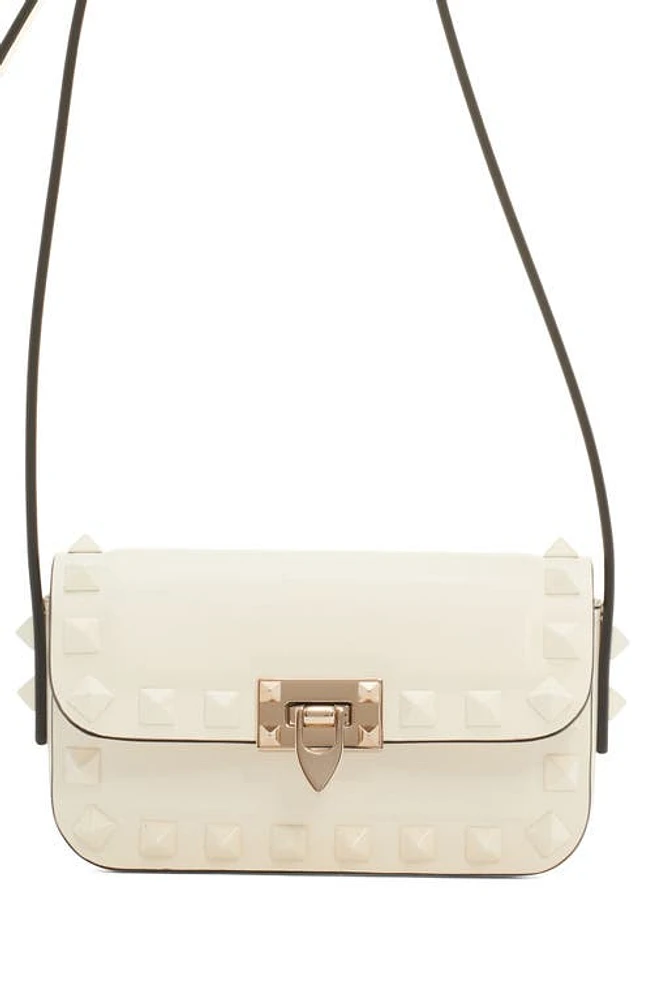 Valentino Garavani Mini Rockstud23 Leather Crossbody Bag in 098 Ivory at Nordstrom