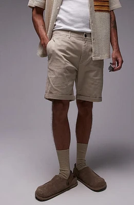 Topman Skinny Chino Shorts Stone at Nordstrom,