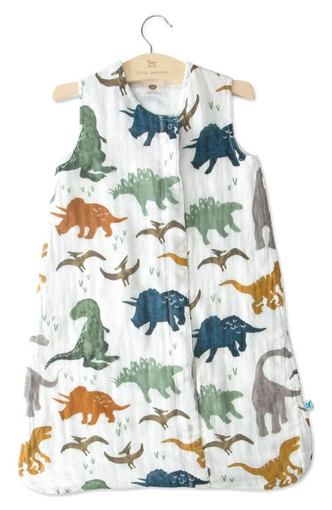 little unicorn Cotton Muslin Wearable Blanket in Dino Friends at Nordstrom