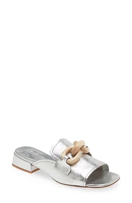 Pedro Garcia Enna Slide Sandal Silver Petitgrain Lame at Nordstrom,