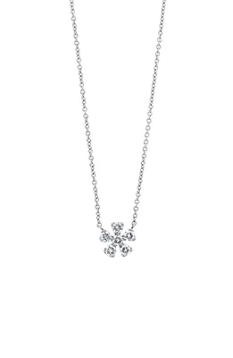 Bony Levy Diamond Flower Pendant in 18K White Gold at Nordstrom