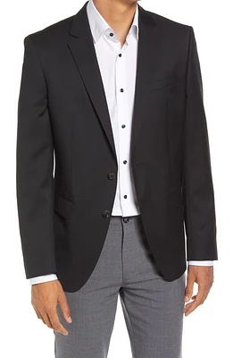 BOSS Slim Fit Solid Wool Suit Jacket Black at Nordstrom,