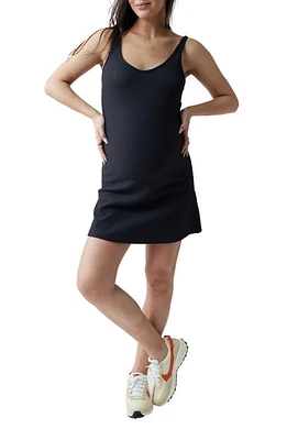 Ingrid & Isabel Ribbed Exercise Maternity Dress in Black at Nordstrom, Size X-Large