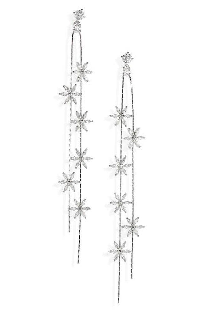 Shashi Whisper Crystal Linear Drop Earrings in Silver at Nordstrom