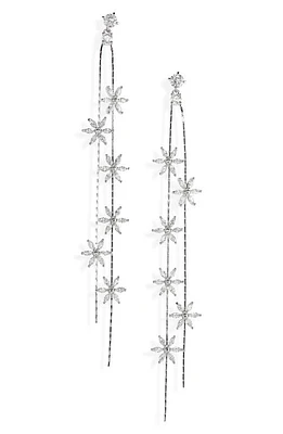 Shashi Whisper Crystal Linear Drop Earrings in Silver at Nordstrom