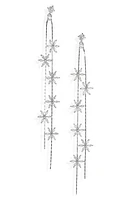 Shashi Whisper Crystal Linear Drop Earrings in Silver at Nordstrom