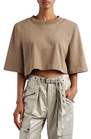 Isabel Marant Zaely Shoulder Pad Crop Cotton T-Shirt at Nordstrom,