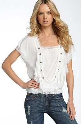 Free People 'Golden Garden' Top in White at Nordstrom, Size Medium