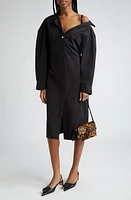 Jacquemus La Robe Chemise Long Sleeve Asymmetric Cotton Poplin Shirtdress at Nordstrom