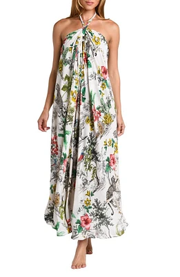 L'AGENCE Geneva Jungle Floral Cover-Up Dress White Multi at Nordstrom,