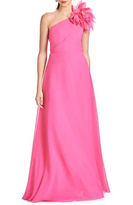 Sachin & Babi Allegra One-Shoulder Gown Think Pink at Nordstrom,