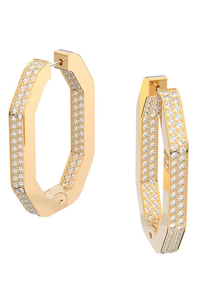 Swarovski Dextera Large Pavé Hexagonal Hoop Earrings in Gold at Nordstrom