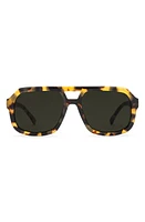 Electric Augusta 57mm Polarized Square Aviator Sunglasses in Gloss Spotted Tort/Grey Polar at Nordstrom