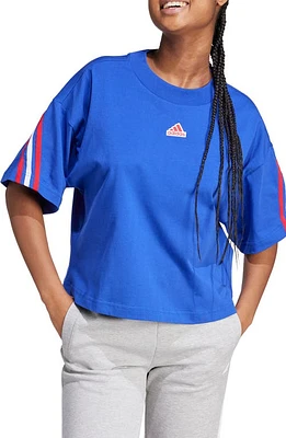 adidas 3-Stripes Cotton T-Shirt Semi Lucid Blue at Nordstrom,