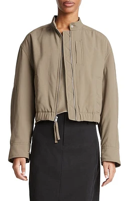 Vince Crop Bomber Jacket Oak Moss at Nordstrom,