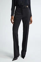 Versace Straight Leg Stretch Wool Trousers Black at Nordstrom, Us