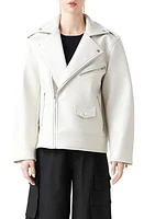 Grey Lab Padded Shoulder Faux Leather Biker Jacket at Nordstrom,