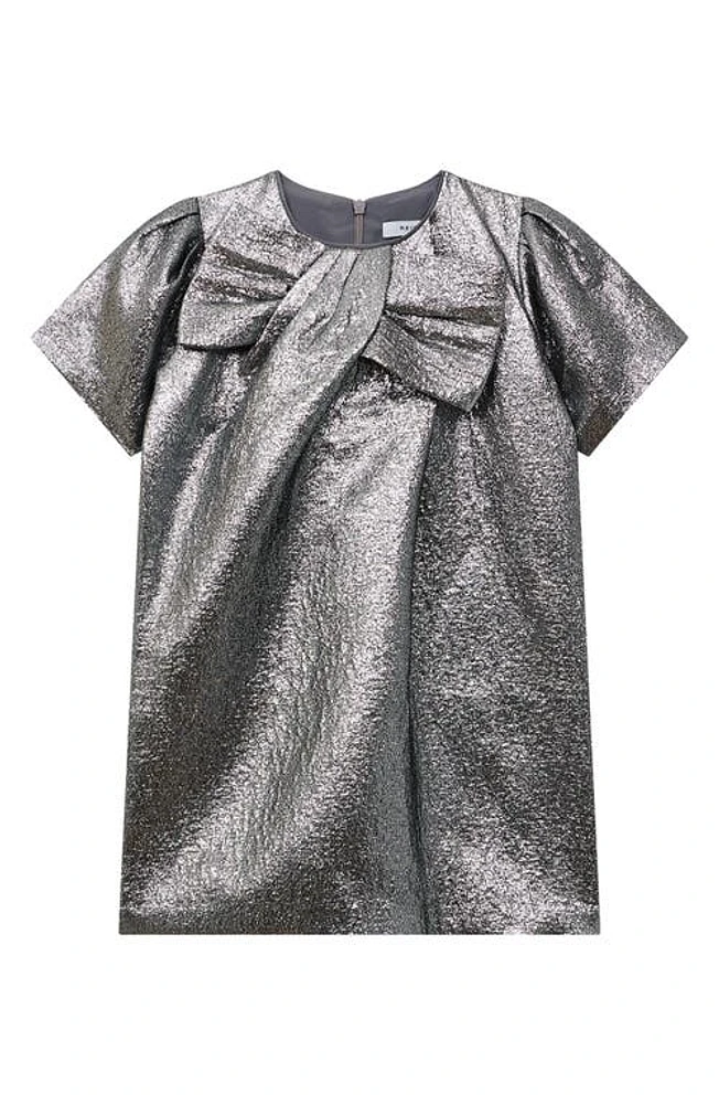 Reiss Kids' Franny Metallic Dress Silver at Nordstrom, Y