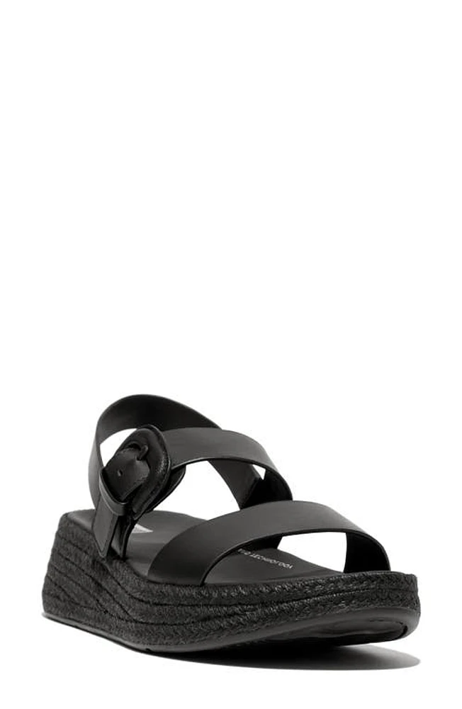 FitFlop F-Mode Espadrille Platform Slingback Sandal Black at Nordstrom,