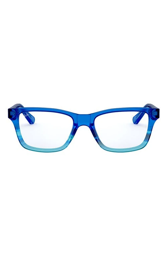 Ray-Ban Kids' 48mm Rectangular Optical Glasses in Blue Stripe at Nordstrom