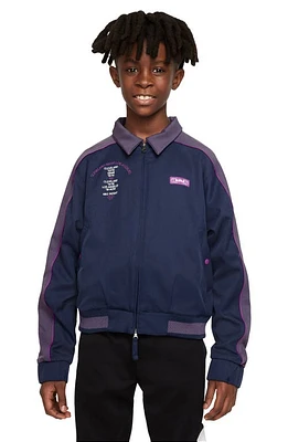 Nike Kids' LeBron James Dri-FIT Oversize Track Jacket Midnight Navy/Purple at