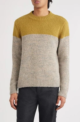 Dries Van Noten Moritz Colorblock Alpaca Blend Sweater Mustard 203 at Nordstrom,