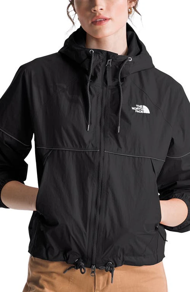 The North Face Antora Water Repellent Hooded Jacket Black at Nordstrom,