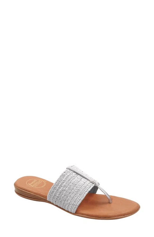 André Assous Nice Featherweight Woven Flip Flop Silver at Nordstrom,