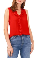 Vince Camuto Ruffle Neck Sleeveless Georgette Blouse at Nordstrom,