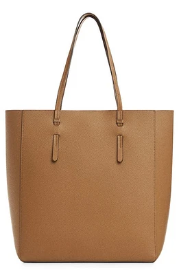 MANGO Faux Leather Shopper Tote in Brown Leather at Nordstrom