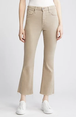 AG Farrah High Waist Raw Hem Crop Bootcut Jeans Sulfur at Nordstrom,