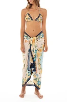 Agua Bendita Marine Jardim Tassel Cover-Up Pareo in Beige Multicolor at Nordstrom