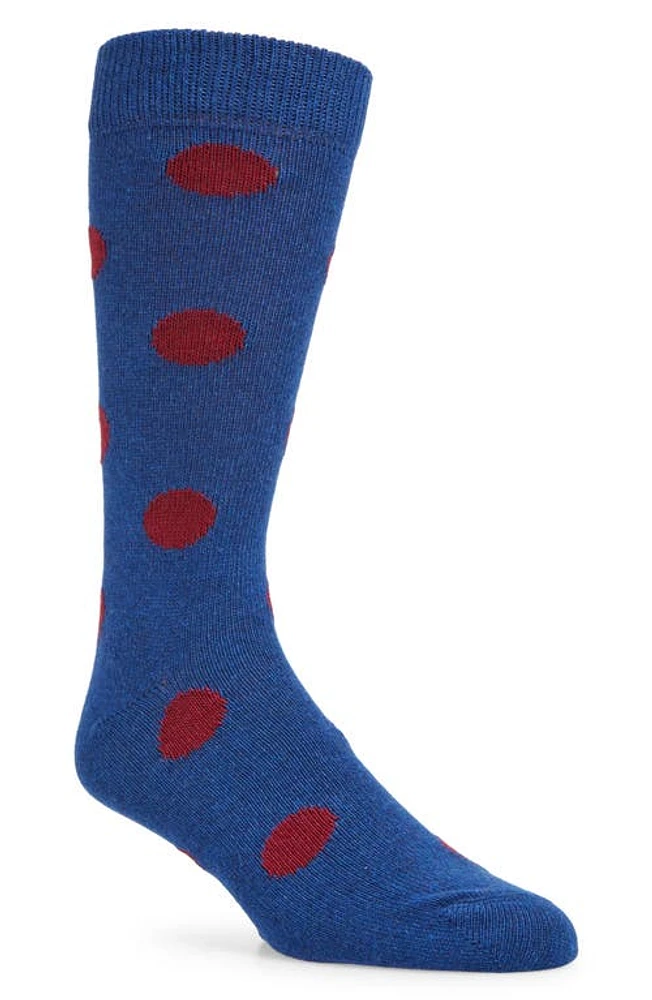 Nordstrom Polka Dot Dress Socks in Blue at Nordstrom