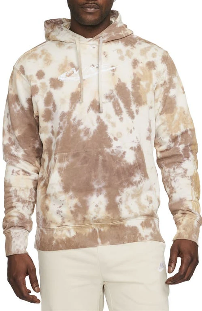 Nike Sportswear Club Fleece Tie Dye Hoodie Pink Oxford at Nordstrom,