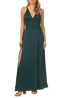 Dress the Population Parker Slit A-Line Gown Pine at Nordstrom,