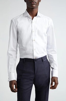 Boglioli Cotton Poplin Tuxedo Shirt White at Nordstrom,