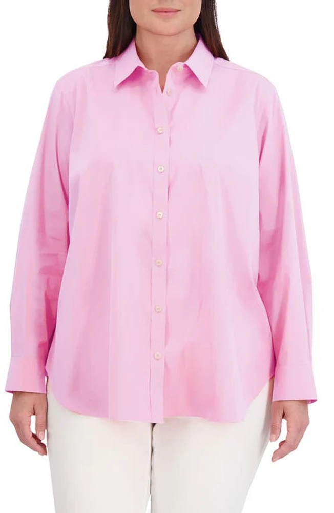 Foxcroft Boyfriend Stretch Button-Up Shirt at Nordstrom,