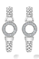 LAGOS Enso Diamond Hoop Earrings in Silver/diamond at Nordstrom