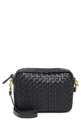 Clare V. Midi Sac Woven Leather Crossbody Bag in Twilight Woven Checker at Nordstrom