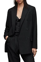 AllSaints Astrid Pinstripe Blazer in Black at Nordstrom, Size 4 Us