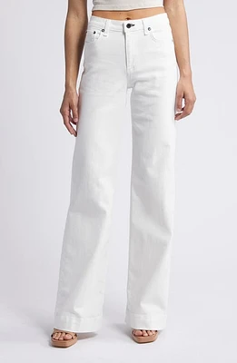 ASKK NY Juniper High Waist Wide Leg Jeans in Ivory at Nordstrom, Size 32