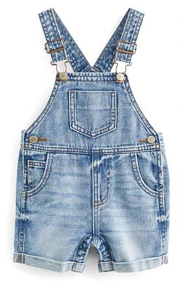 NEXT Kids' Nonstretch Cotton Denim Shortalls Blue at Nordstrom,