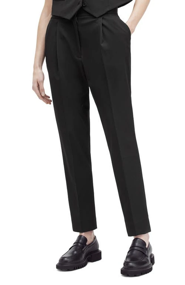 AllSaints Nellie Pleated Tapered Trousers Black at Nordstrom, Us