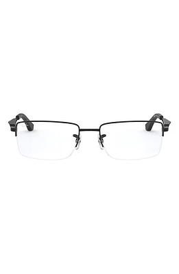 Ray-Ban 53mm Semi Rimless Rectangular Optical Glasses in Matte Black at Nordstrom