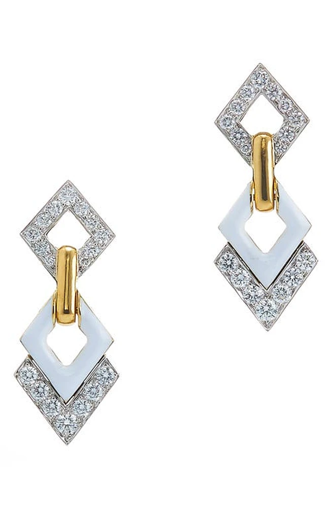 David Webb Motif Diamond Drop Earrings in Yellow Gold at Nordstrom