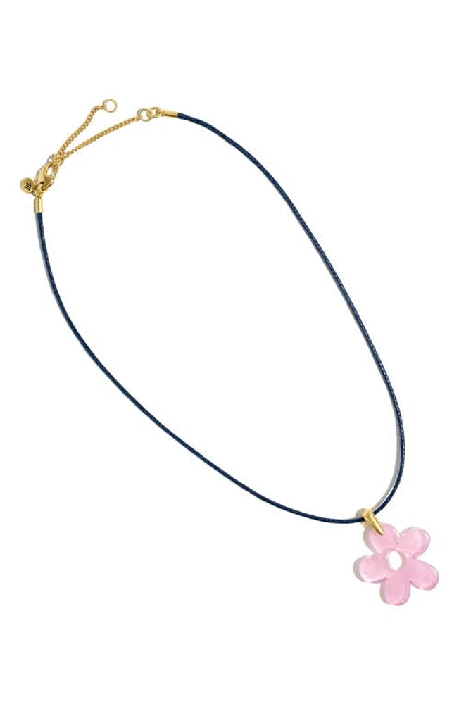 Madewell Flower Pendant Necklace in Vibrant Lilac at Nordstrom